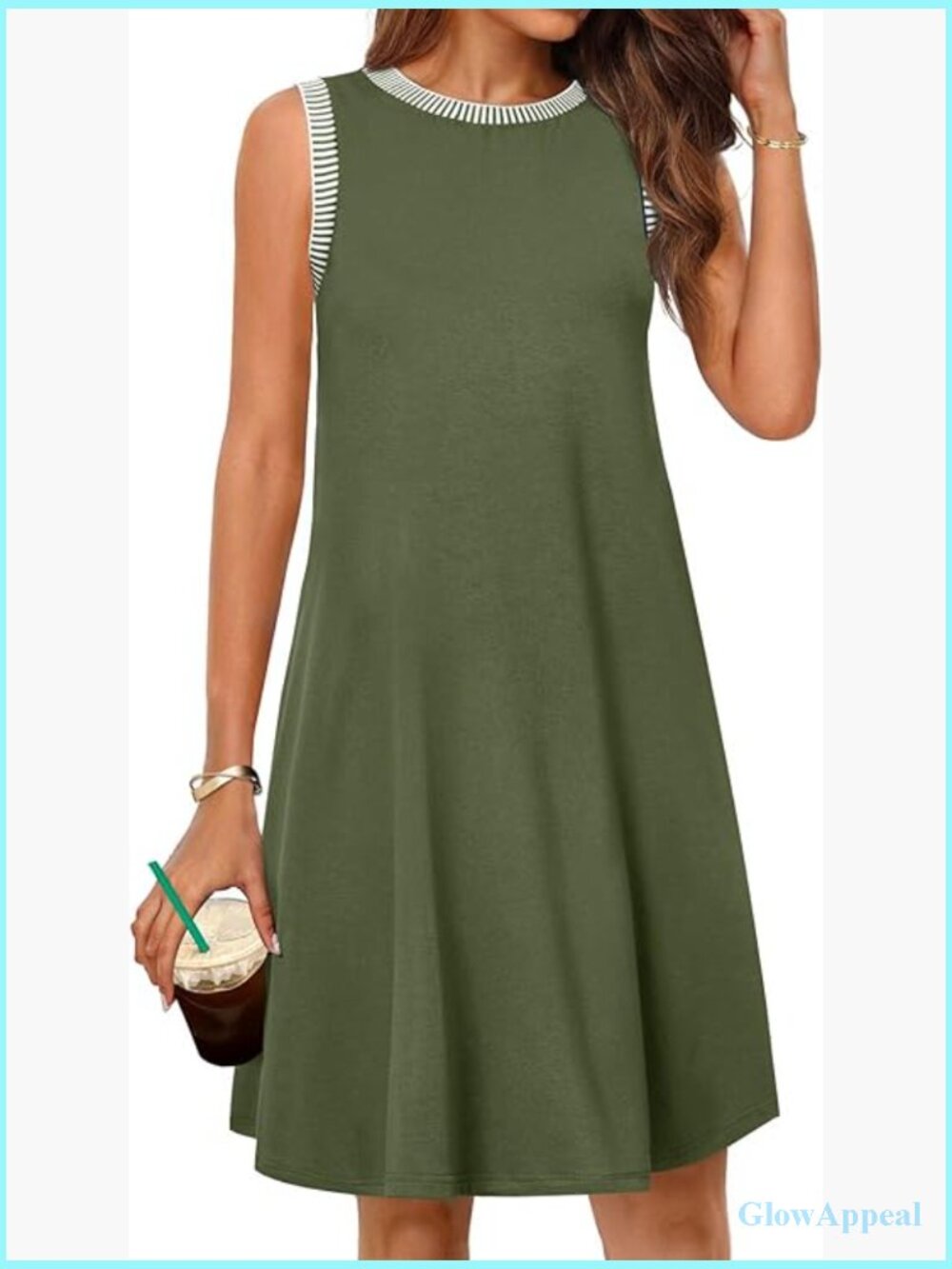 Lightweight Rayon Swing Dress Sleeveless A-Line Mini Beach Coverup